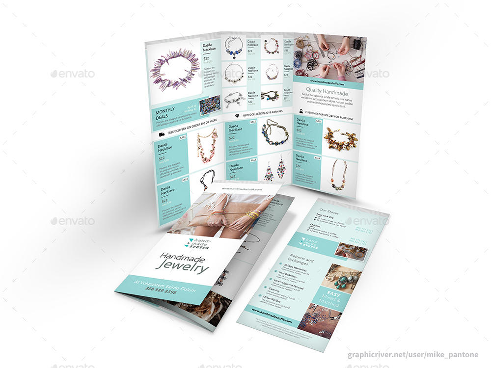 Handmade Shop Trifold Brochure, Print Templates GraphicRiver